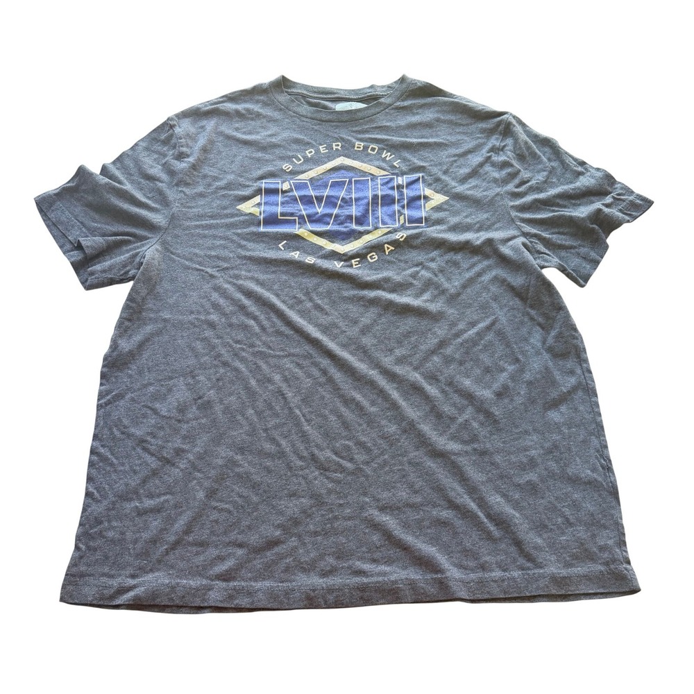 NFL Mens Super Bowl LVIII Las Vegas Graphic T-Shirt‎ XL Charcoal Grey 2024 LVIII
